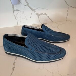 FABI Men's BLUE SUEDE FLAT  SUMMER LOAFERS $500